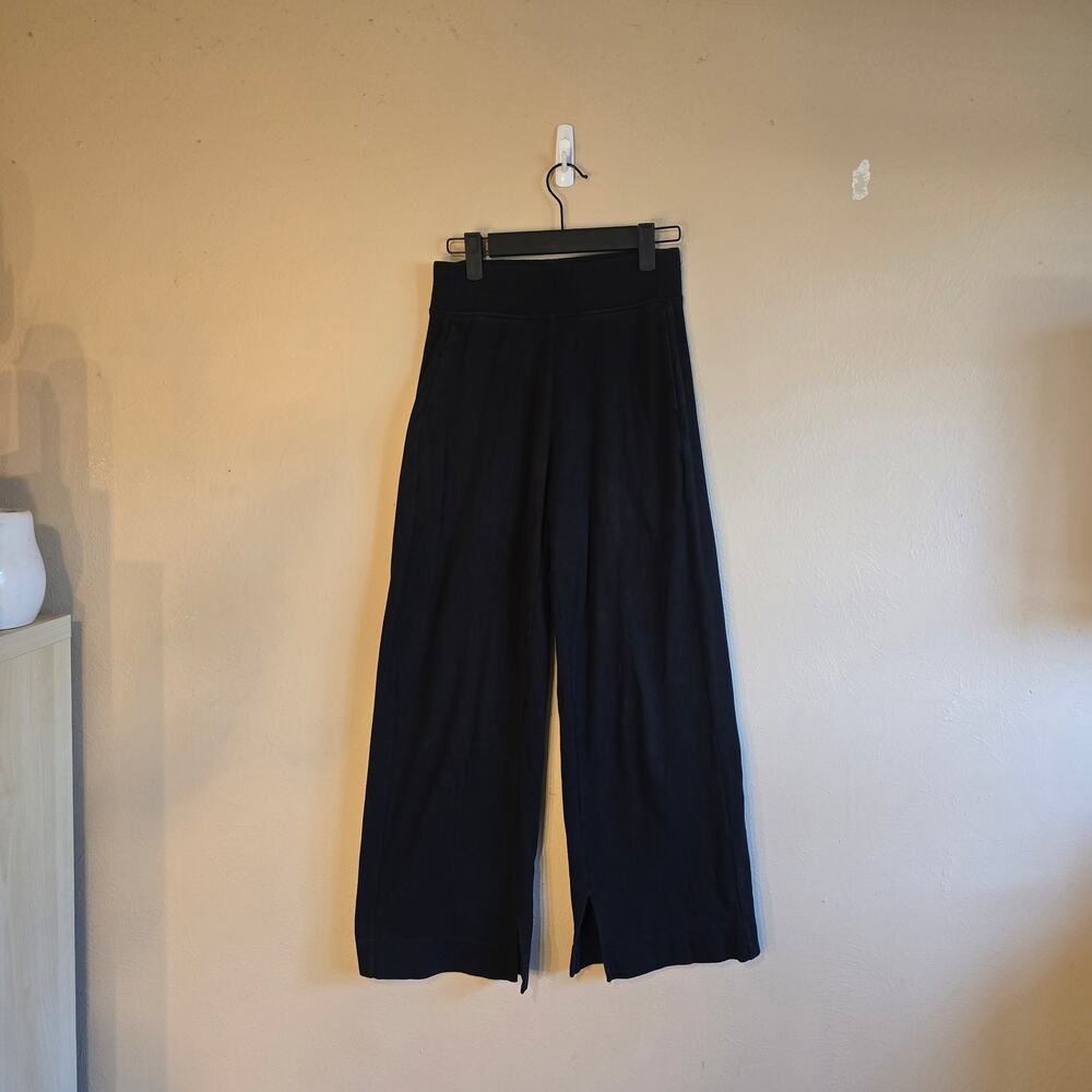 Pact black 100 % organic cotton wide leg pants size xs